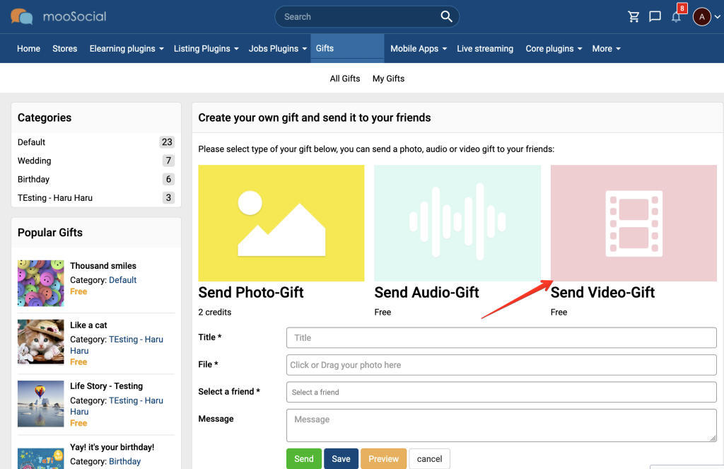 Add New Gift | mooSocial Plugins - php Social Network Software 2022-10-19 10-29-06